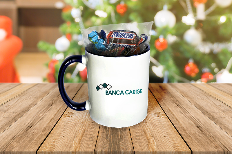 Tazza con cioccolatini banca carige